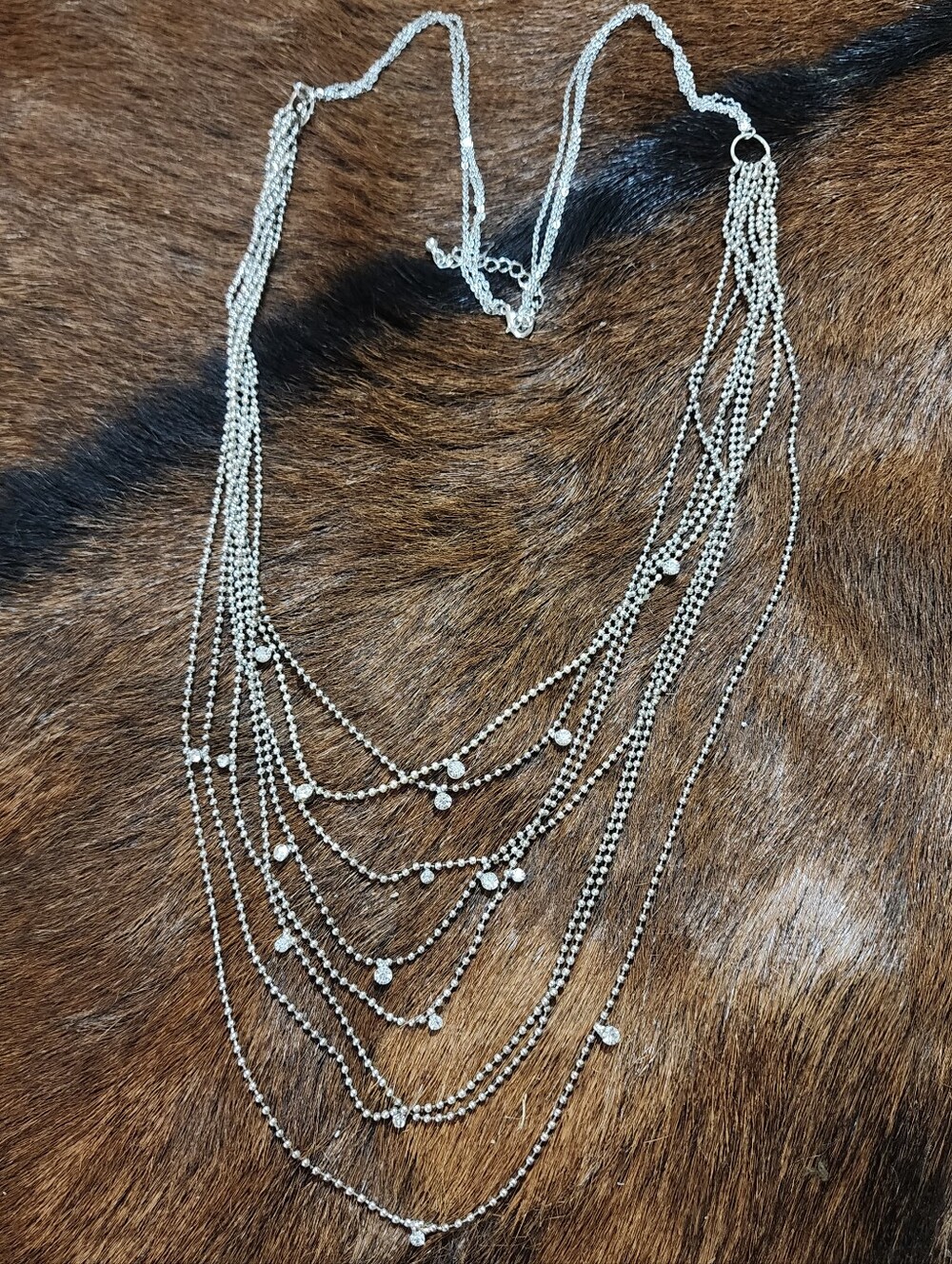 Multi-Strand Silver Layered Necklace - Women Jewelry